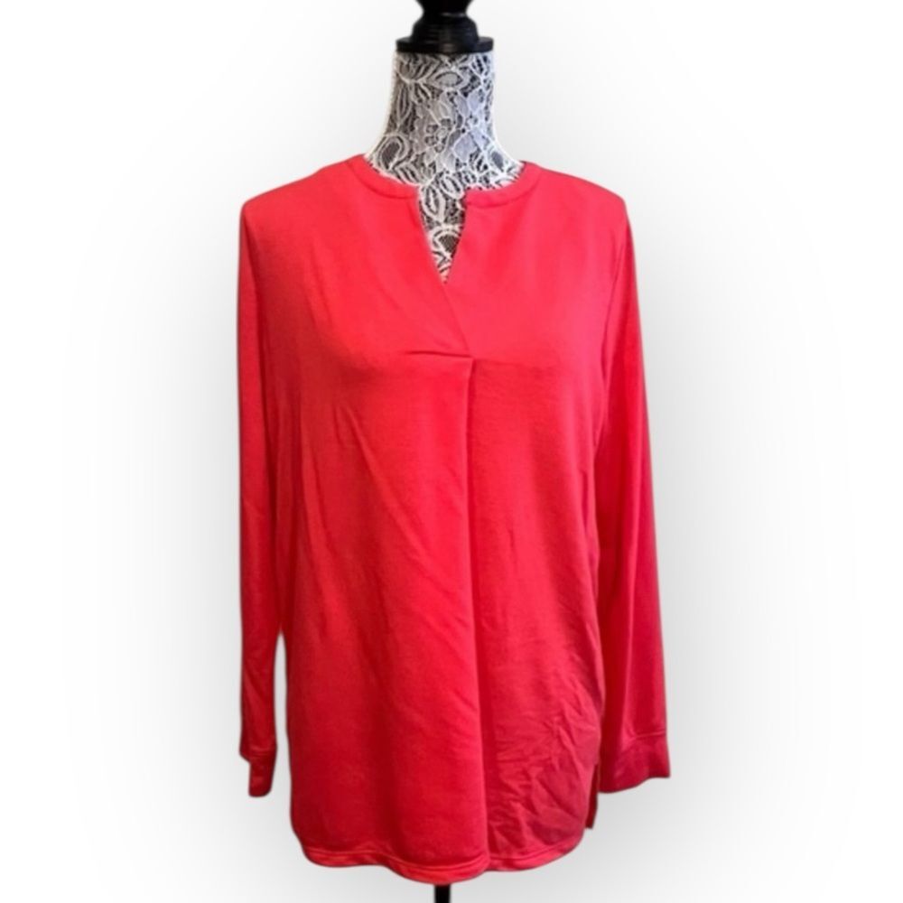 Jones New York Red Long Sleeve Tunic Top – Size L